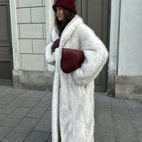 F13 Women's Faux Fur Coat Fluffy Faux Fur Jacket Long Sleeve Lapel Furry Winter Jackets Shaggy Parka Short Coat - Thumbnail 3