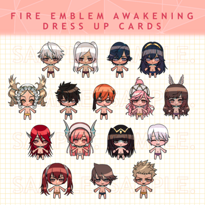 Fire Emblem Awakening Dress Up Cards