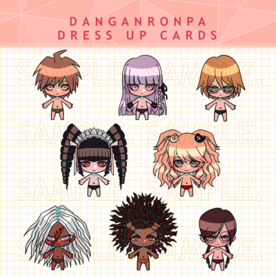 Danganronpa dress up cards