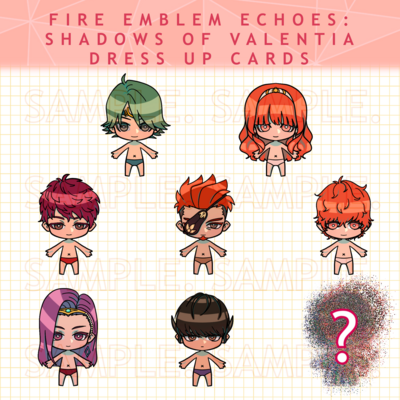 Fire Emblem Echoes: Shadows of Valentia Dress Up Cards