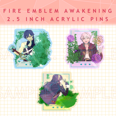 Chrom, Robin, and Lucina (FE:A) 2.5 Inch Acrylic Pins