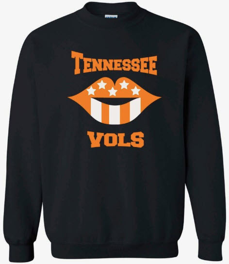 Tennessee Vols Lips | Tennessee Sweatshirt | Crewneck | Orange Stars | Tennessee Orange | Volunteers | Manning | Knoxville