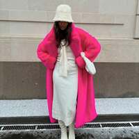 F17 Women's Faux Fur Coat Fluffy Faux Fur Jacket Long Sleeve Lapel Furry Winter Jackets Shaggy Parka Short Coat - Thumbnail 1