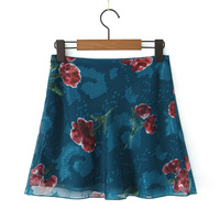 Retro holiday casual flower print sexy hip skirt - Thumbnail 3