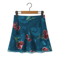 Retro holiday casual flower print sexy hip skirt - Thumbnail 4