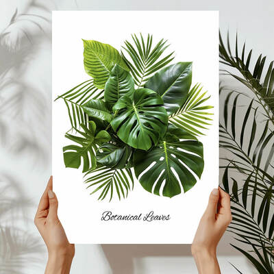 Botanical leaves art print