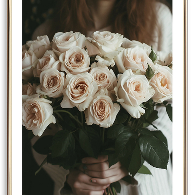 Blush pink roses art print