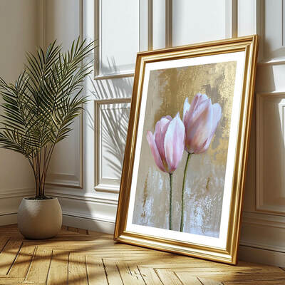 Beautiful tulips art print (a)