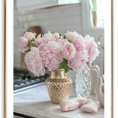 Peony vase art print