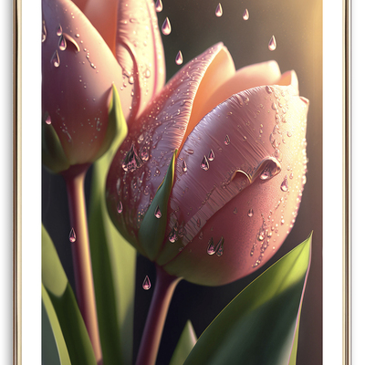 Pink tulip art print