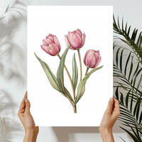 Watercolour Tulips Art Print - Thumbnail 1