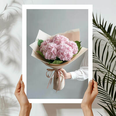 Hydrangea bouquet art print