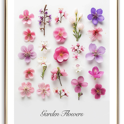Garden flowers art print (a)