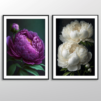 Close-up peony art print