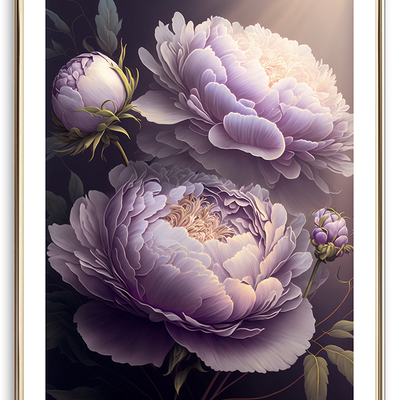 Lilac peonies art print