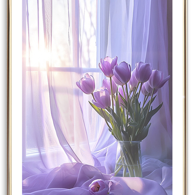 Purple tulips art print