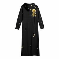 Jelly Fish Hoodie Dress Black - Thumbnail 4