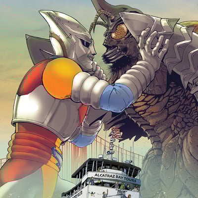 Jet jaguar vs megalodon