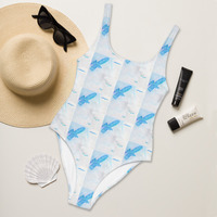 One-Piece Swimsuit - Blue Birds - Thumbnail 2