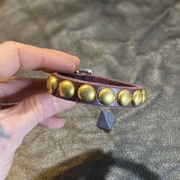 Brass Dome-studs Wristband - Thumbnail 7