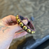 Brass Dome-studs Wristband - Thumbnail 6