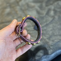 Brass Dome-studs Wristband - Thumbnail 3