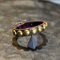 Brass Dome-studs Wristband - Thumbnail 4