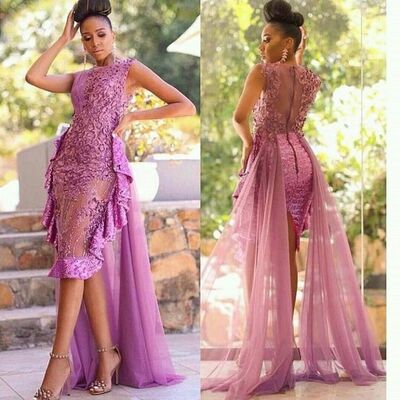 Sexy pink sheath lace appliques prom dress formal dress evening gowns