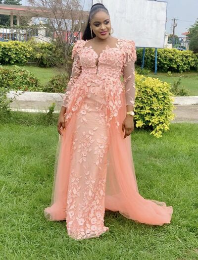 Sexy Pink Sheath Lace Appliques African Girls Prom Dress Formal Dress Evening Gowns