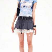 "I HAVE NOTHING TO WEAR" WHITE KITTEN BABY TEE - Thumbnail 2