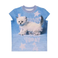 "I HAVE NOTHING TO WEAR" WHITE KITTEN BABY TEE - Thumbnail 3