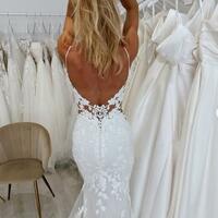 Sexy Mermaid Lace Satin Wedding Dress Bridal Dress Wedding Gown - Thumbnail 1