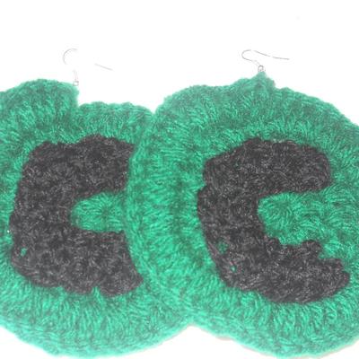 Crochet intial earrings