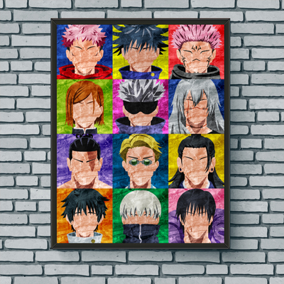 Collage art print - jujutsu kaisen
