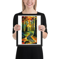 Red Chinar Trees Canvas: Breathtaking Autumn Scenery for Your Wall - Thumbnail 1