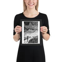 Black and White Bridge Canvas: Timeless Architectural Art for Elegant Spaces - Thumbnail 1