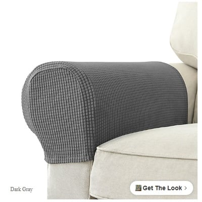 2 pcs stretch armrest covers – spandex jacquard protector for chairs, sofa, recliner