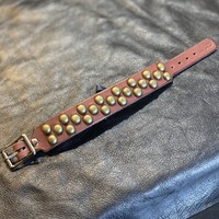 2-1-2 Brass Dome-Studs Wristband - Thumbnail 1