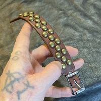 2-1-2 Brass Dome-Studs Wristband - Thumbnail 3