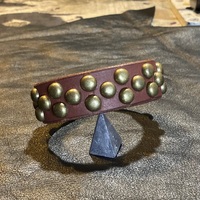 2-1-2 Brass Dome-Studs Wristband - Thumbnail 6