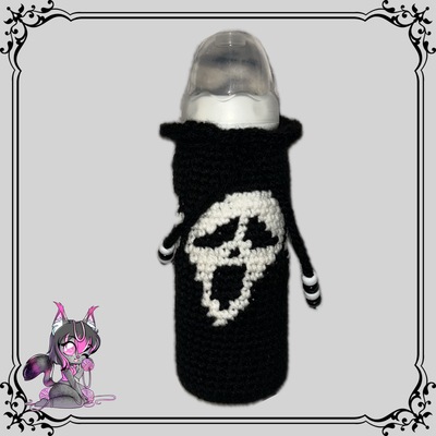 Horror bottle cover with adult sized bottle 
