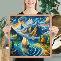 Lagoon  = Framed photo paper poster