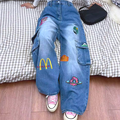 *free shipping*crayon shin-chan anime patches jeans 
