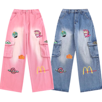 *Free Shipping*CRAYON SHIN-CHAN ANIME PATCHES JEANS  - Thumbnail 3
