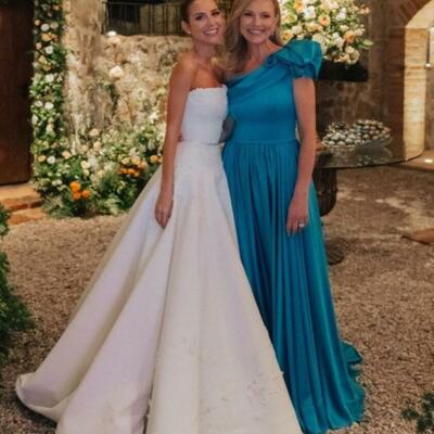 Elegant blue one shoulder mother of the bride/groom dress evening formal prom dress - Thumbnail 2