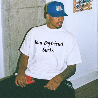 Free shipping-your boyfriend s*cks tee