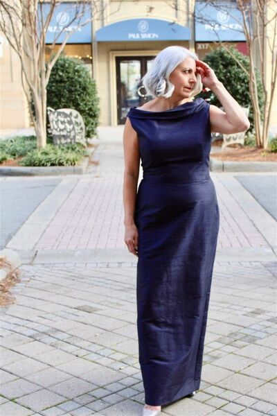 Elegant Navy Blue Sheath Mother of the Bride/Groom Dress Evening Formal Prom Dress