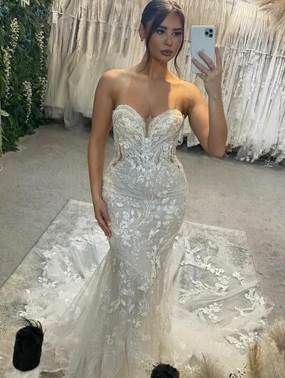 Luxury Appliques Tulle Long Wedding Dress Bridal Dress Bridal Gown