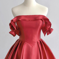 A-Line Satin Long Prom Party Dress - Thumbnail 2