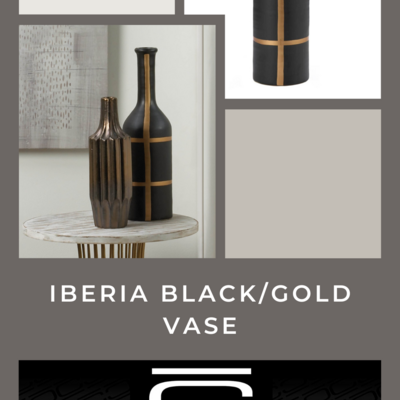 Iberia black/gold vase